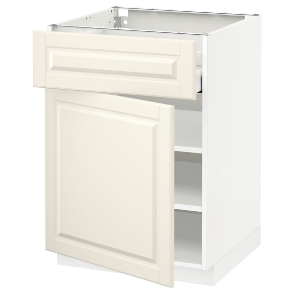 METOD / MAXIMERA Élément bas avec tiroir/porte, blanc/Bodbyn blanc cassé, 60x60 cm