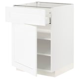 METOD / MAXIMERA Élément bas avec tiroir/porte, blanc Enköping/blanc effet bois, 60x60 cm