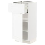 METOD / MAXIMERA Élément bas avec tiroir/porte, blanc Enköping/blanc effet bois, 40x37 cm