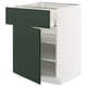 METOD / MAXIMERA Élément bas avec tiroir/porte, blanc/Havstorp vert profond, 60x60 cm