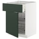 METOD / MAXIMERA Élément bas corbeille fil/tir/pte, blanc/Havstorp vert profond, 60x60 cm
