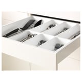 METOD / MAXIMERA Élément bas table cuisson/tir/2corb, blanc/Bodbyn blanc cassé, 60x60 cm