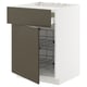 METOD / MAXIMERA Élément bas table cuisson/tir/2corb, blanc/Havstorp brun-beige, 60x60 cm