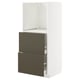 METOD / MAXIMERA Élément haut 2 tiroirs pr four, blanc/Havstorp brun-beige, 60x60x140 cm