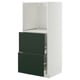 METOD / MAXIMERA Élément haut 2 tiroirs pr four, blanc/Havstorp vert profond, 60x60x140 cm