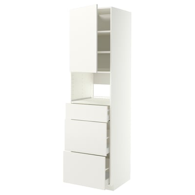 METOD / MAXIMERA Élément haut pour électroménager, blanc/Veddinge blanc, 60x60x220 cm