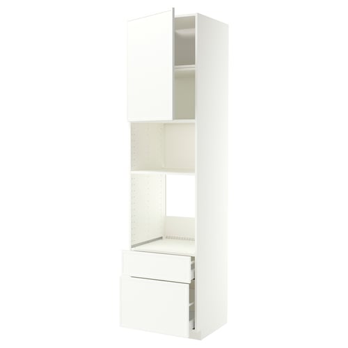 METOD / MAXIMERA Élément haut pr appareils encastrés, blanc/Aspudden blanc mat, 60x60x240 cm