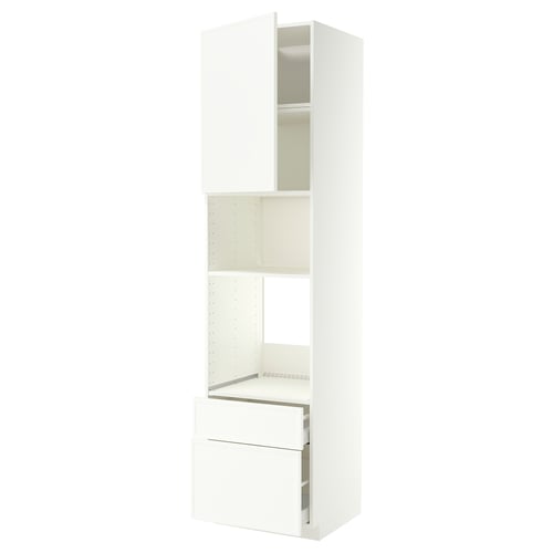 METOD / MAXIMERA Élément haut pr appareils encastrés, blanc/Aspudden blanc mat, 60x60x240 cm