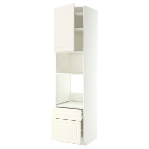 METOD / MAXIMERA Élément haut pr appareils encastrés, blanc/Bodbyn blanc cassé, 60x60x240 cm