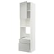 METOD / MAXIMERA Élément haut pr appareils encastrés, blanc/Havstorp gris clair, 60x60x240 cm