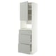 METOD / MAXIMERA Élément haut pr appareils encastrés, blanc/Havstorp gris clair, 60x60x220 cm