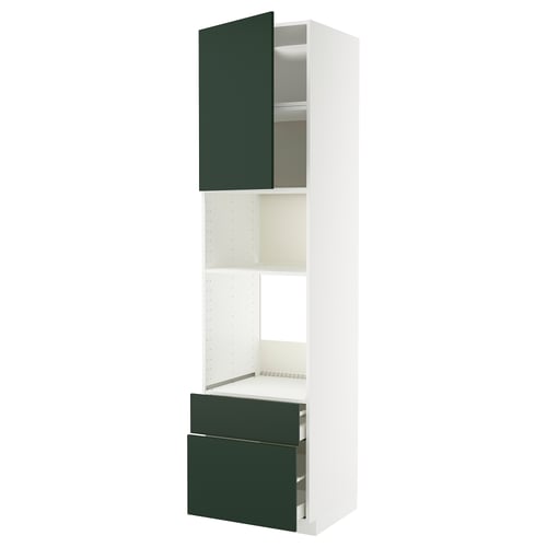 METOD / MAXIMERA Élément haut pr appareils encastrés, blanc/Havstorp vert profond, 60x60x240 cm