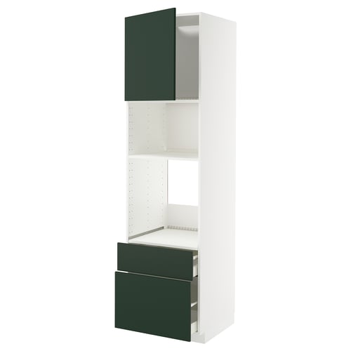 METOD / MAXIMERA Élément haut pr appareils encastrés, blanc/Havstorp vert profond, 60x60x220 cm