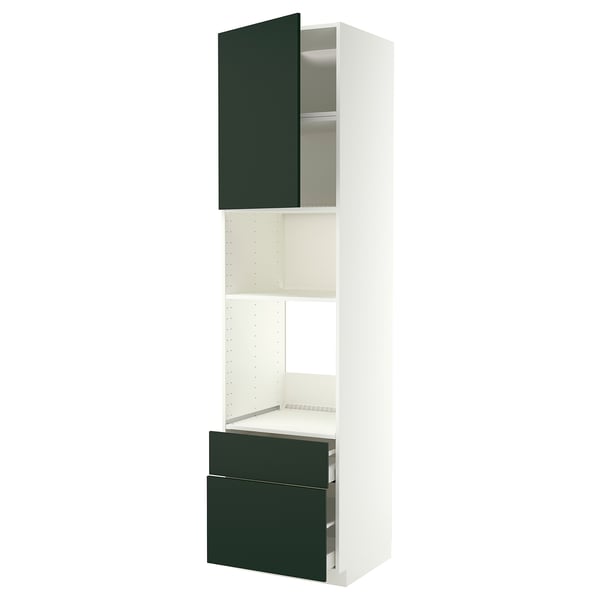METOD / MAXIMERA Élément haut pr appareils encastrés, blanc/Havstorp vert profond, 60x60x240 cm