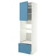 METOD / MAXIMERA Élément haut pr appareils encastrés, blanc/Lerhyttan bleu, 60x60x220 cm