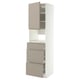 METOD / MAXIMERA Élément haut pr appareils encastrés, blanc/Upplöv beige foncé mat, 60x60x220 cm