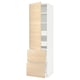METOD / MAXIMERA Élément haut+tablettes/4tir/pte/2fc, blanc/Askersund effet frêne clair, 60x60x220 cm