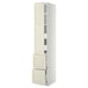 METOD / MAXIMERA Élément haut+tablettes/4tir/pte/2fc, blanc/Bodbyn blanc cassé, 40x60x220 cm