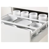 METOD / MAXIMERA Élément haut+tablettes/4tir/pte/2fc, blanc/Bodbyn blanc cassé, 60x60x220 cm