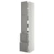 METOD / MAXIMERA Élément haut+tablettes/4tir/pte/2fc, blanc/Bodbyn gris, 40x60x220 cm