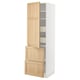 METOD / MAXIMERA Élément haut+tablettes/4tir/pte/2fc, blanc/Forsbacka chêne, 60x60x200 cm