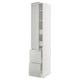 METOD / MAXIMERA Élément haut+tablettes/4tir/pte/2fc, blanc/Havstorp gris clair, 40x60x220 cm