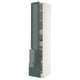 METOD / MAXIMERA Élément haut+tablettes/4tir/pte/2fc, blanc/Kallarp gris-vert foncé brillant, 40x60x220 cm