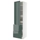 METOD / MAXIMERA Élément haut+tablettes/4tir/pte/2fc, blanc/Kallarp gris-vert foncé brillant, 60x60x220 cm