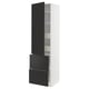 METOD / MAXIMERA Élément haut+tablettes/4tir/pte/2fc, blanc/Nickebo anthracite mat, 60x60x220 cm