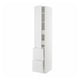 METOD / MAXIMERA Élément haut+tablettes/4tir/pte/2fc, blanc/Stensund blanc, 40x60x220 cm
