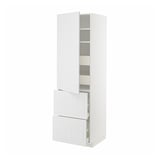 METOD / MAXIMERA Élément haut+tablettes/4tir/pte/2fc, blanc/Stensund blanc, 60x60x200 cm