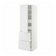 METOD / MAXIMERA Élément haut+tablettes/4tir/pte/2fc, blanc/Stensund blanc, 60x60x200 cm