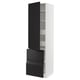 METOD / MAXIMERA Élément haut+tablettes/4tir/pte/2fc, blanc/Upplöv anthracite mat, 60x60x220 cm