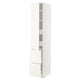 METOD / MAXIMERA Élément haut+tablettes/4tir/pte/2fc, blanc/Vallstena blanc, 40x60x220 cm