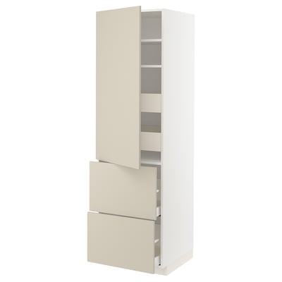 METOD / MAXIMERA Élément haut+tablettes/4tir/pte/2fc
