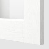 METOD / MAXIMERA Élément mural pte vitrée/2 tiroirs, blanc Enköping/blanc effet bois, 40x100 cm