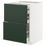 METOD / MAXIMERA Élt bas 2faces/2tir bas+1moy+1haut, blanc/Havstorp vert profond, 60x60 cm