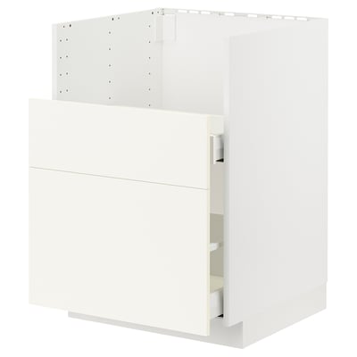 METOD / MAXIMERA Rgt bs pr évier TALLSJÖN, blanc/Vallstena blanc, 60x60 cm