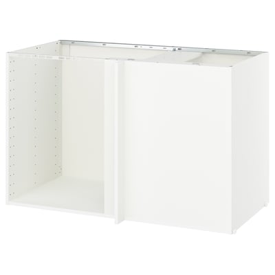 METOD Structure élément bas d'angle, blanc, 128x60x80 cm