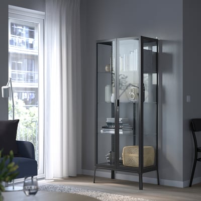 MILSBO Vitrine, anthracite, 73x175 cm