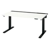 MITTZON Bureau assis/debout, électrique blanc/noir, 140x80 cm