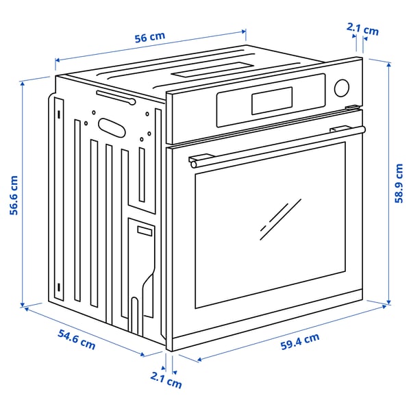 MUTEBO Four air pulsé fonction vapeur fort, IKEA 700 couleur acier inox