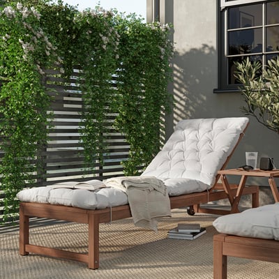 NÄMMARÖ Bain de soleil, extérieur teinté brun clair/Kuddarna beige-gris clair