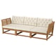 NÄMMARÖ Canapé 3 places, extérieur accoudoirs/teinté brun clair Kuddarna gris clair-beige, 264 cm