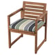 Option: NÄMMARÖ Chaise avec accoudoirs, extérieur, teinté brun clair/Frösön/Duvholmen motif rayé