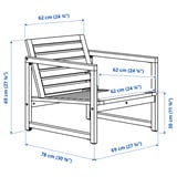 NÄMMARÖ Chaise longue, extérieur, teinté brun clair