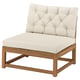 NÄMMARÖ Fauteuil modulaire, extérieur teinté brun clair/Kuddarna gris clair-beige, 81 cm