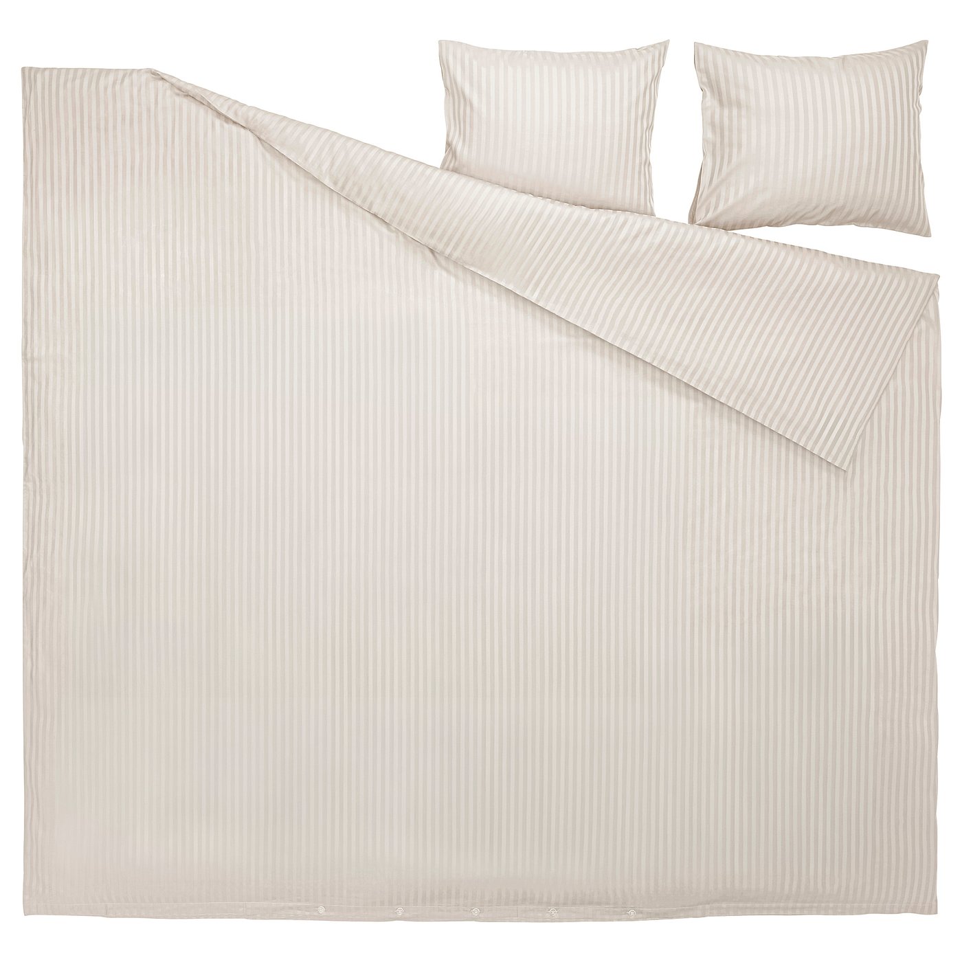 NATTJASMIN Housse de couette et 2 taies, beige clair, 240x220/50x60 cm
