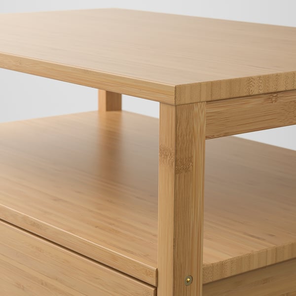 NORDKISA Table de chevet, bambou, 60x40 cm