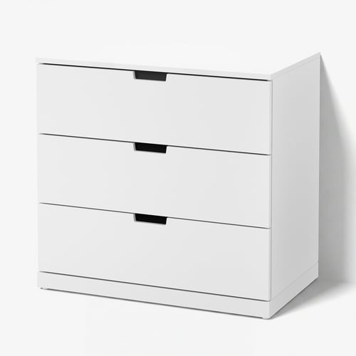 NORDLI Commode 3 tiroirs, blanc, 80x76 cm